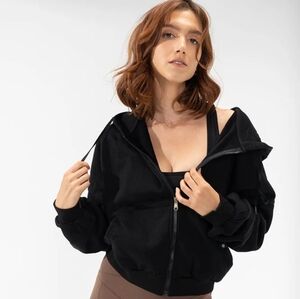 Popflex Zip Cloud hoodie in Black